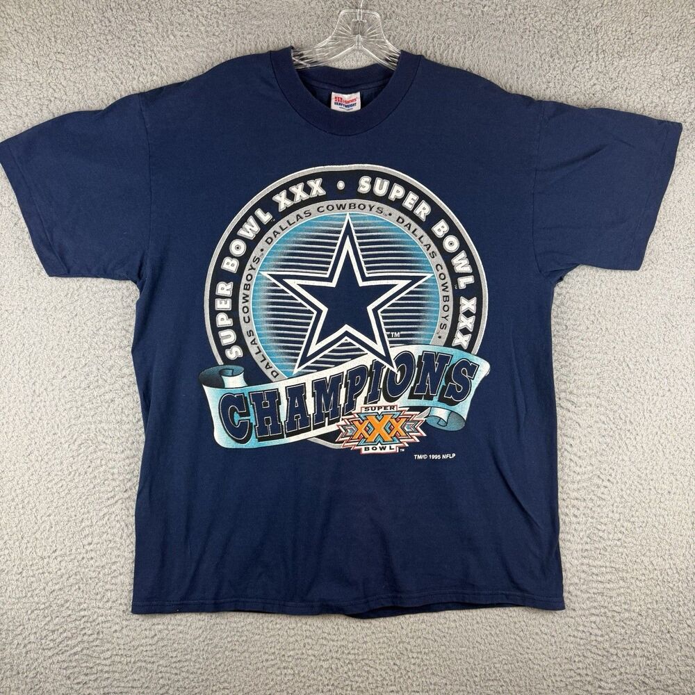 Vintage NFL Super Bowl XXX Champion Dallas Cowboys 1995 T-Shirt Adult Size Large